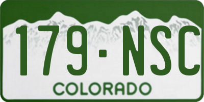 CO license plate 179NSC