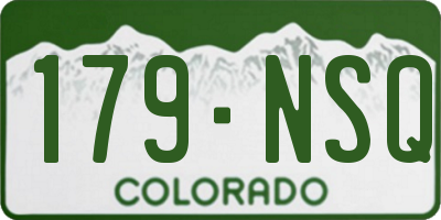 CO license plate 179NSQ