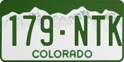 CO license plate 179NTK