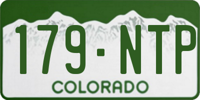 CO license plate 179NTP