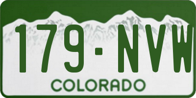 CO license plate 179NVW