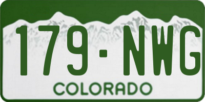 CO license plate 179NWG