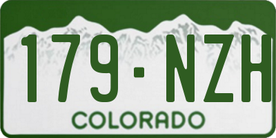 CO license plate 179NZH