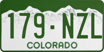 CO license plate 179NZL
