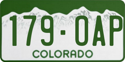 CO license plate 179OAP