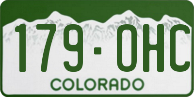 CO license plate 179OHC