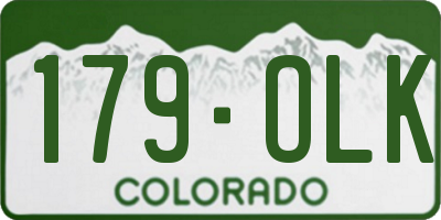 CO license plate 179OLK