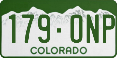 CO license plate 179ONP