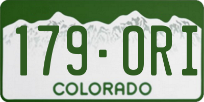 CO license plate 179ORI