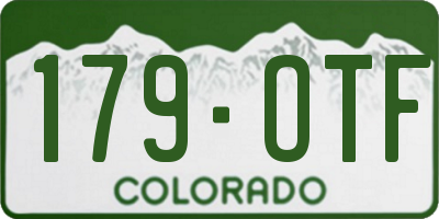 CO license plate 179OTF