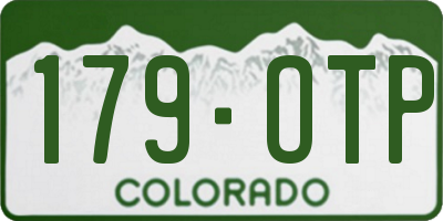 CO license plate 179OTP