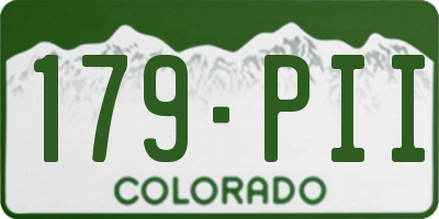 CO license plate 179PII