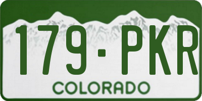 CO license plate 179PKR