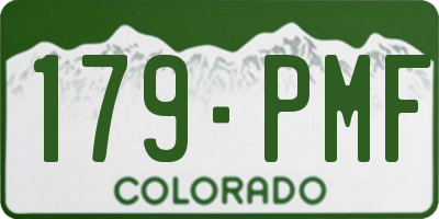 CO license plate 179PMF