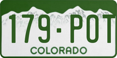 CO license plate 179POT