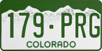 CO license plate 179PRG