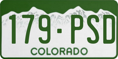 CO license plate 179PSD
