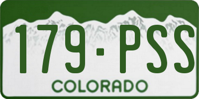 CO license plate 179PSS