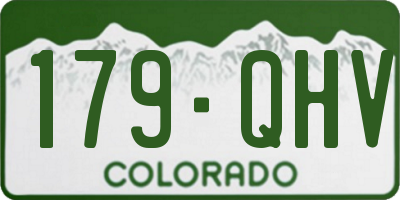 CO license plate 179QHV