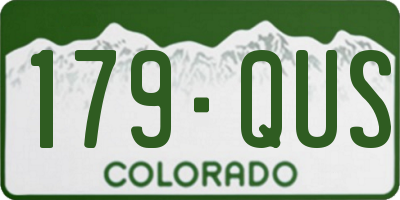 CO license plate 179QUS