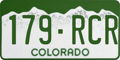 CO license plate 179RCR