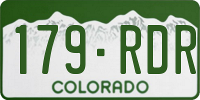 CO license plate 179RDR