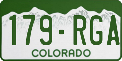 CO license plate 179RGA