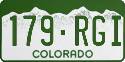 CO license plate 179RGI