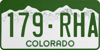 CO license plate 179RHA
