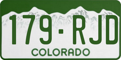 CO license plate 179RJD