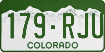 CO license plate 179RJU