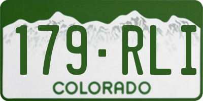 CO license plate 179RLI