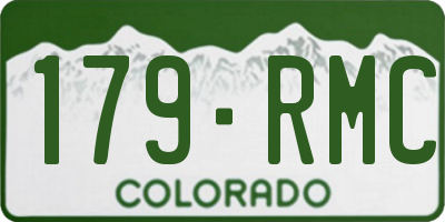 CO license plate 179RMC