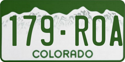 CO license plate 179ROA