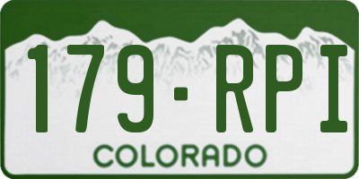 CO license plate 179RPI