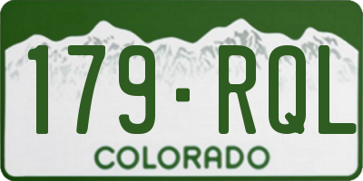 CO license plate 179RQL