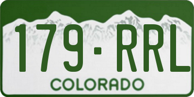 CO license plate 179RRL
