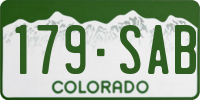 CO license plate 179SAB