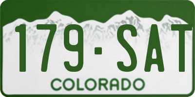 CO license plate 179SAT
