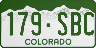 CO license plate 179SBC