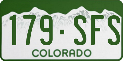 CO license plate 179SFS