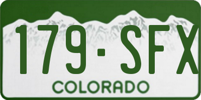 CO license plate 179SFX