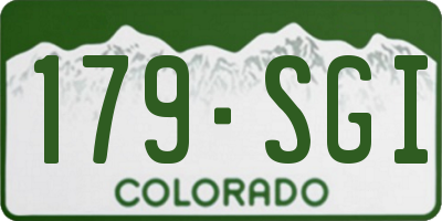 CO license plate 179SGI