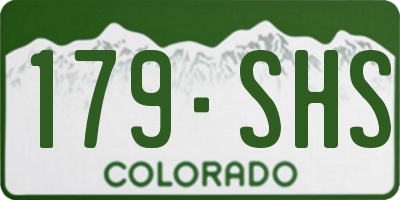 CO license plate 179SHS