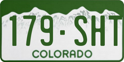 CO license plate 179SHT