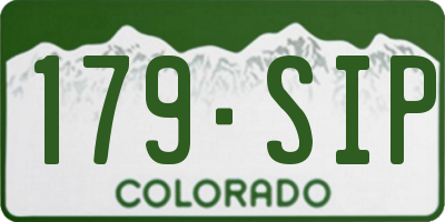 CO license plate 179SIP