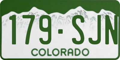 CO license plate 179SJN