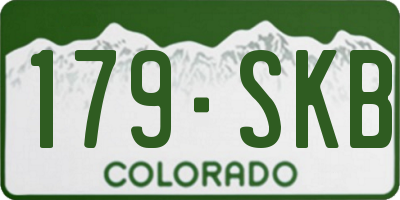 CO license plate 179SKB