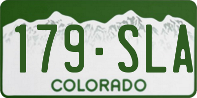 CO license plate 179SLA