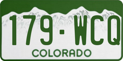 CO license plate 179WCQ